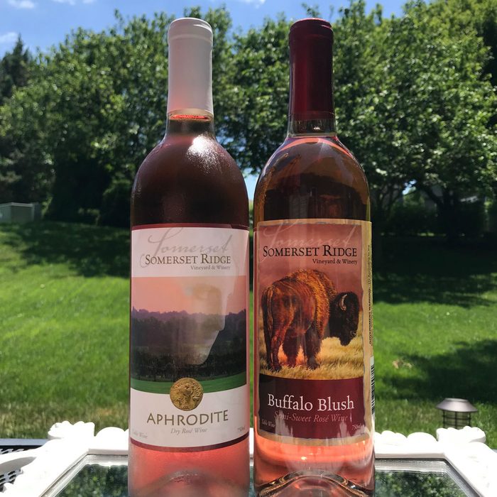 Two wine bottles at Somerset Ridge Vineyard & Winery