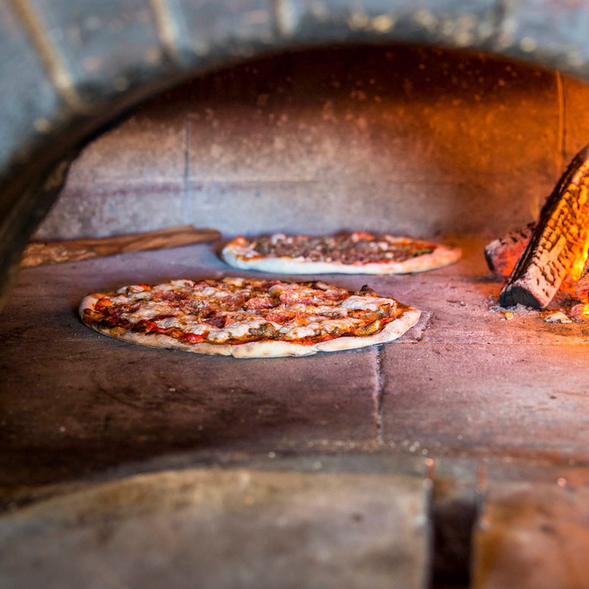 EVO Pizza in a wood burning oven