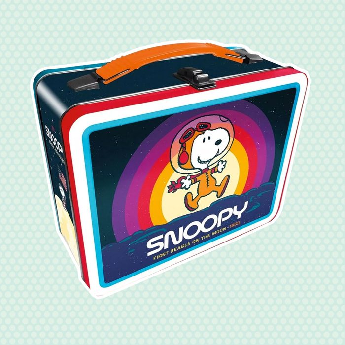 old school lunch box Nmr Distribution Peanuts Snoopy In Space Retro Style Tin Tote