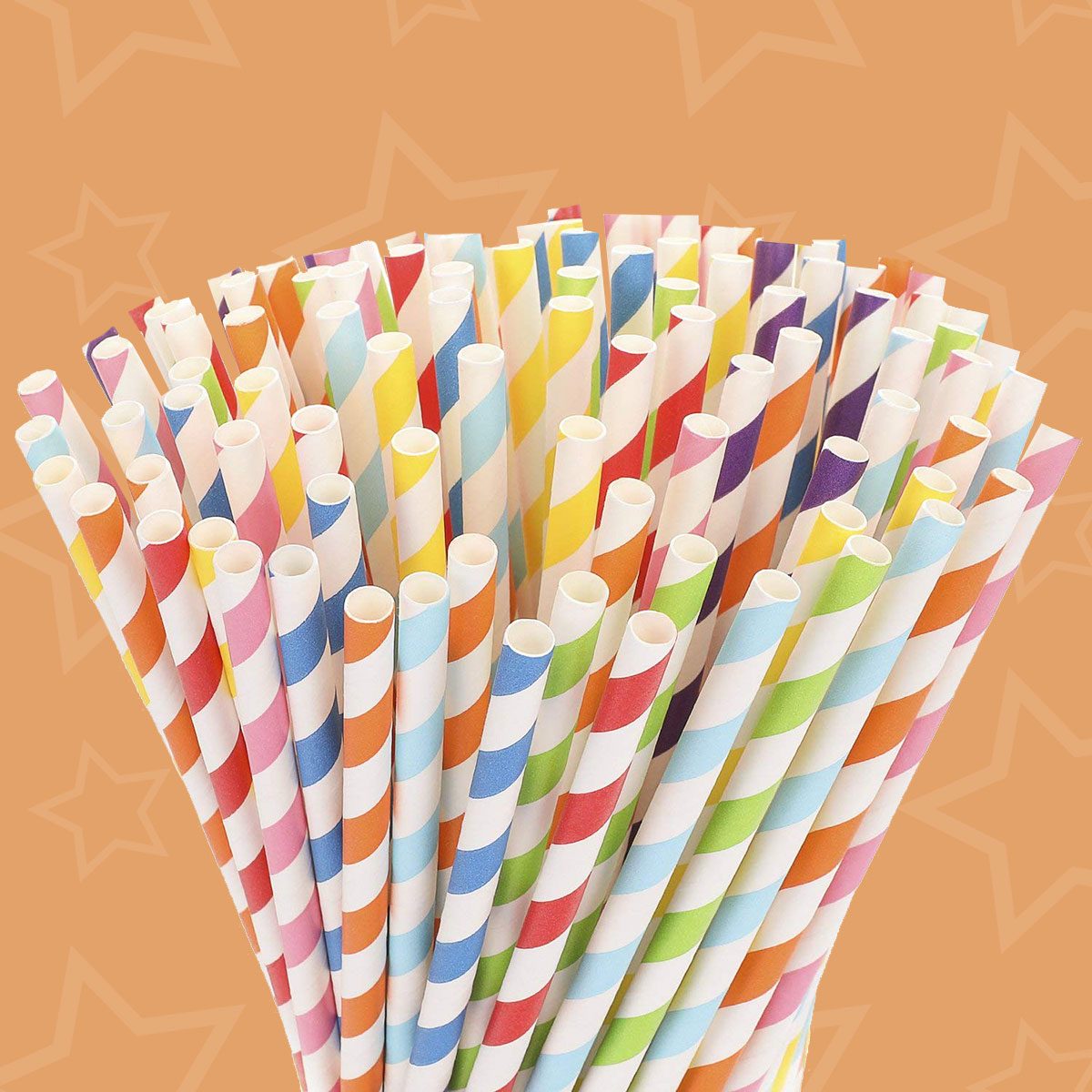 Starbucks Coffee Colorful Straw Set Of 4 Straws Rainbow Stripes Straw