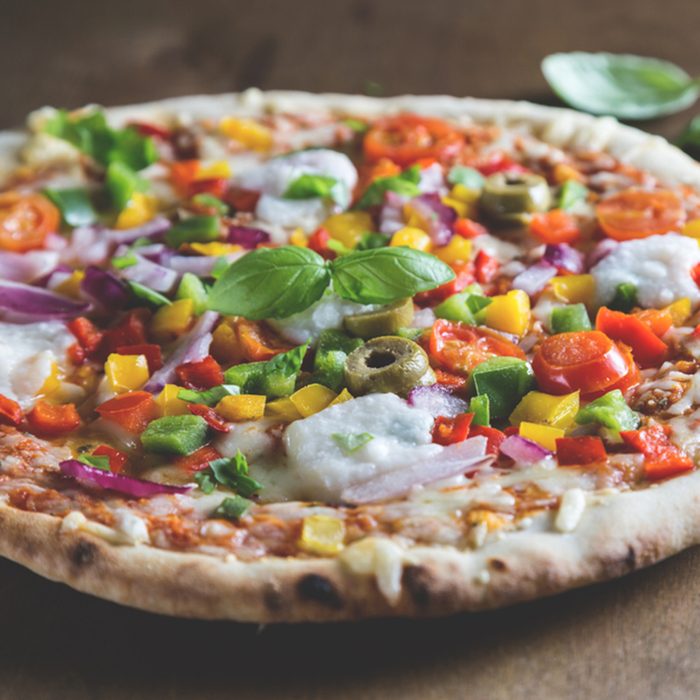 Pizza with vegetables and cheese