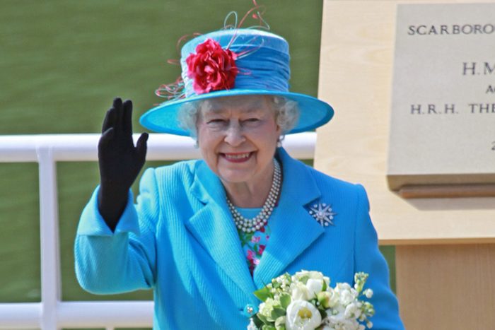 Her Royal Highness Queen Elizabeth II at opening of Royal Open Air Theater, Scarborough, North Yorkshire, England