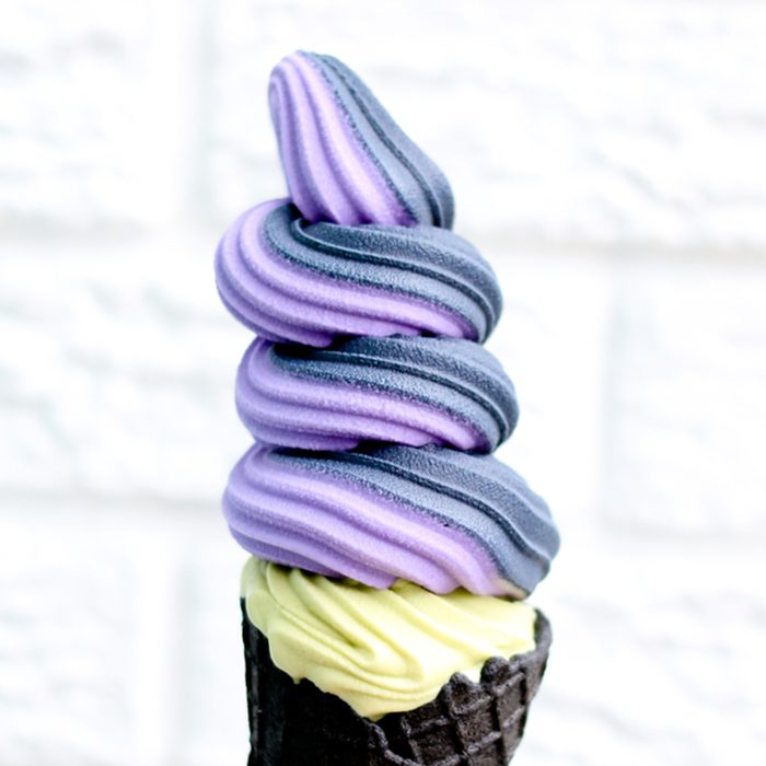 Colorful Trendy Black, Purple, Green Ice Cream on Black Waffle Cone; Shutterstock ID 1142213297; Job (TFH, TOH, RD, BNB, CWM, CM): Taste of Home