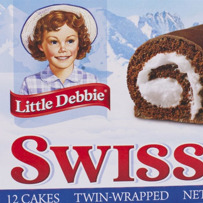 13 ounce box of Little Debbie brand Swiss Rolls.