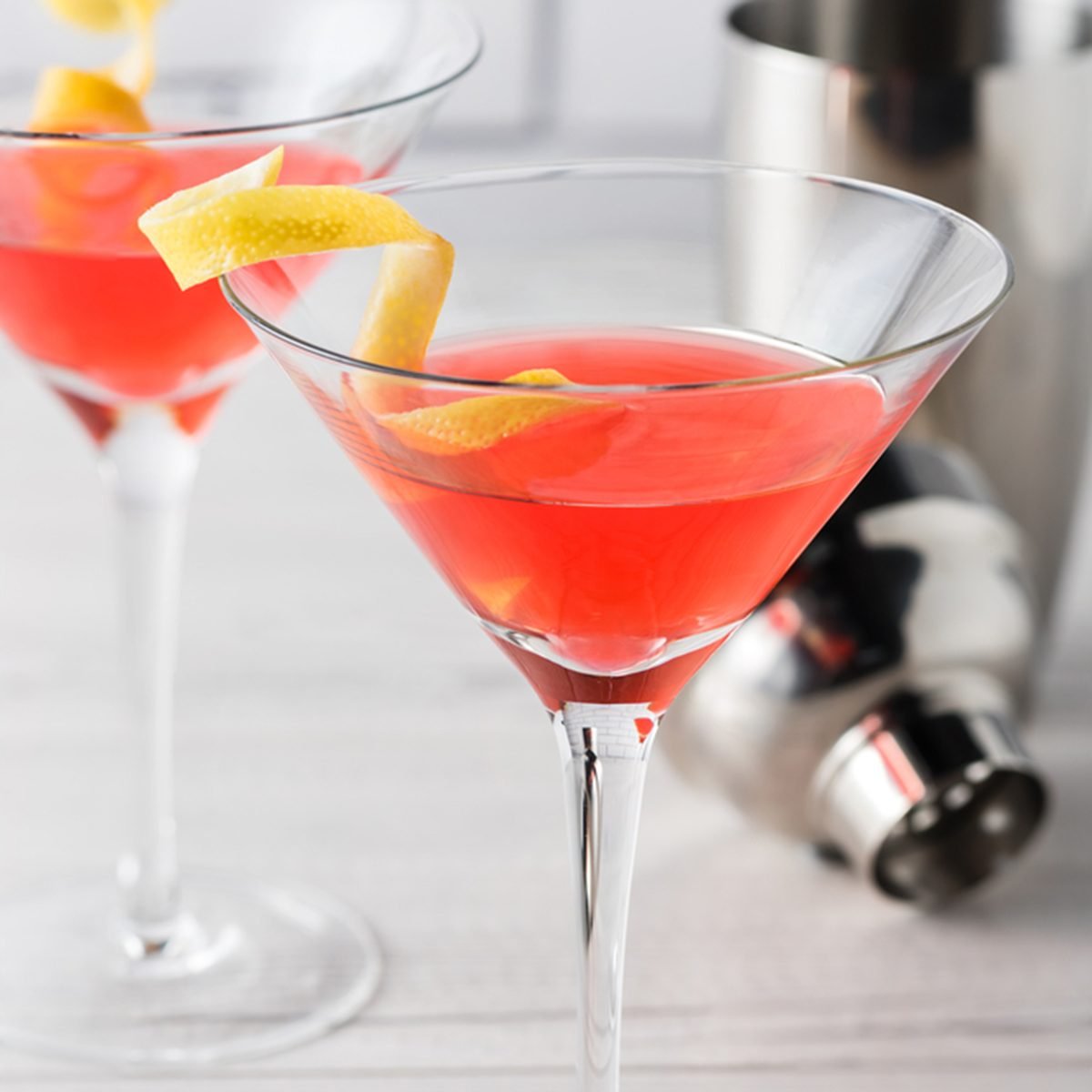 Fresh home made cosmopolitan cocktails with garnish; Shutterstock ID 483955966; job: Taste of Home