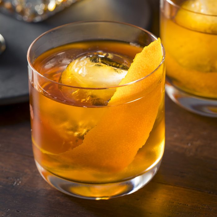 Homemade Boozy Old Fashioned Cocktail with Whiskey and a Sphere Ice Cube; Shutterstock ID 656783038; job: Taste of Home