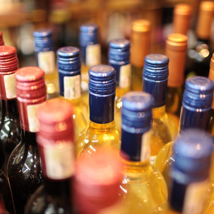 Bottles of wine in cellar