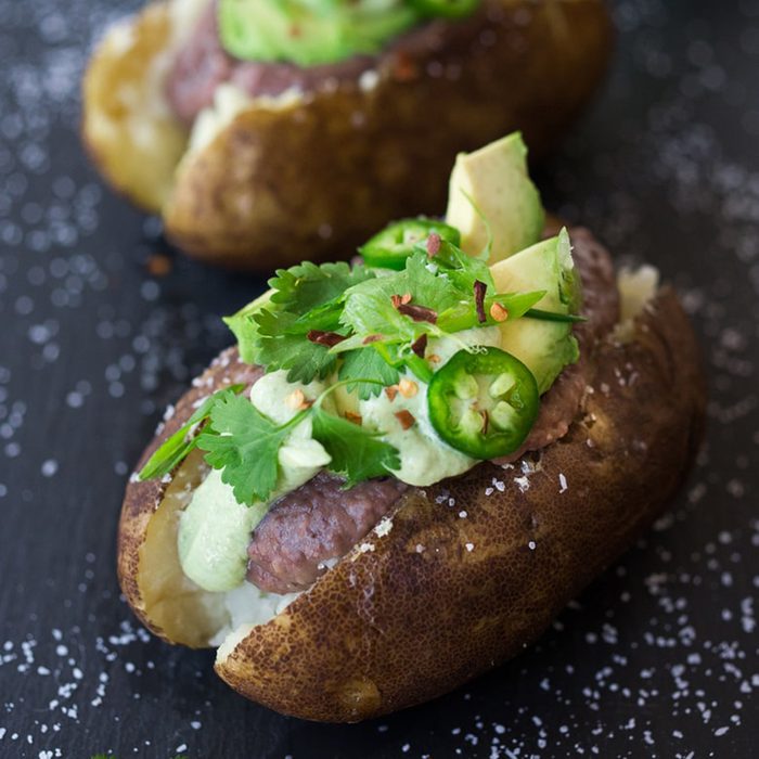 vegan Mexican baked potatoes