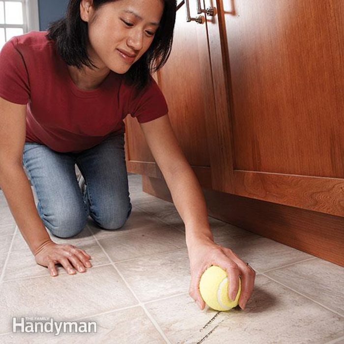 Cleaning with a tennis ball