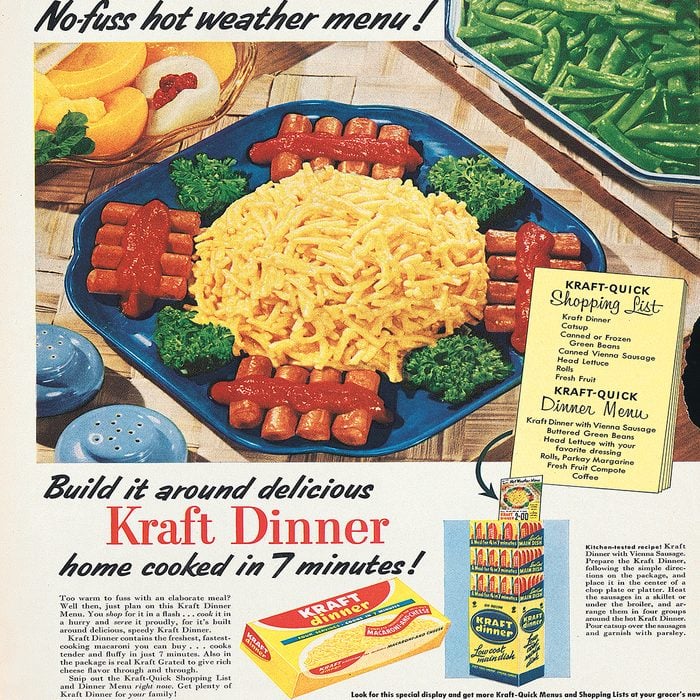 vintage ad for kraft macaroni and cheese dinner