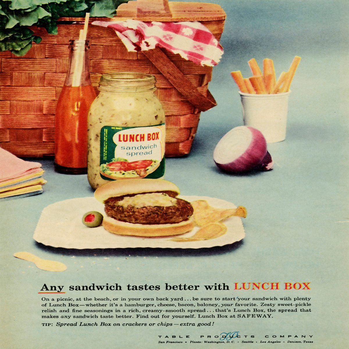 vintage ad for lunch box sandwich spread