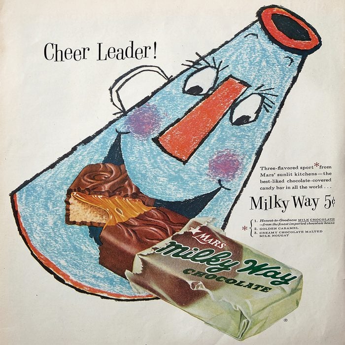 vintage ad for milky way candy