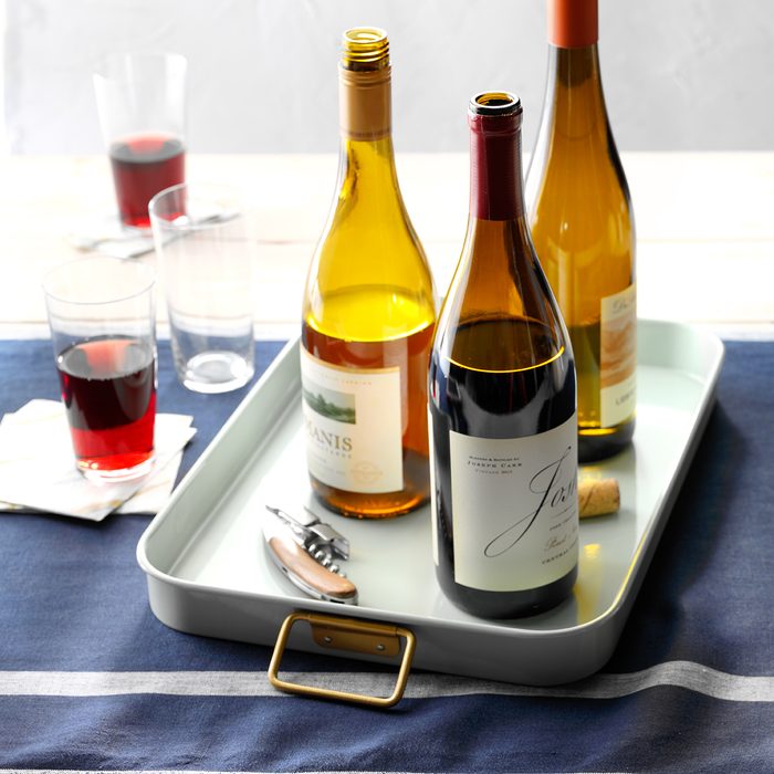 wines on a tray