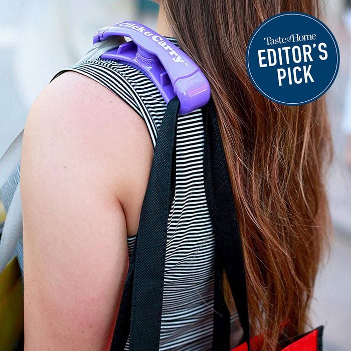 Editor's Pick Badge on a click and carry bag holder