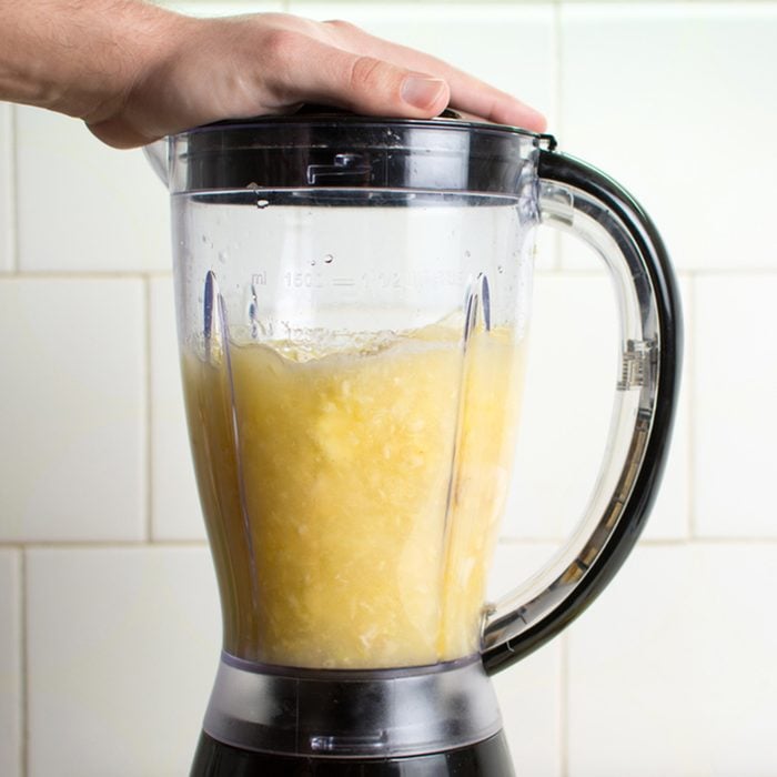 Using blender for making a healthy smoothie