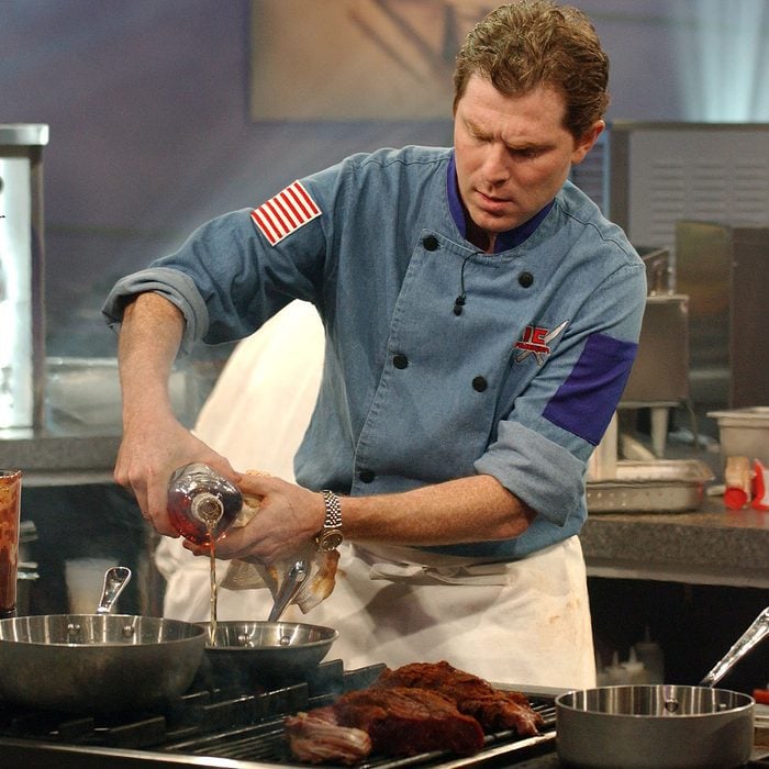 Mandatory Credit: Photo by JIM COOPER/AP/REX/Shutterstock (6405851a) Iron Chef Bobby Flay of Mesa Grill in New York works on the grill during the taping of the "Iron Chef America" in New York Q&A BOBBY FLAY, NEW YORK, USA