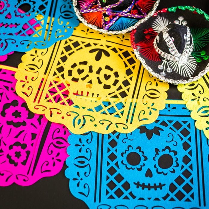 Decorations for traditional Mexican holiday Day of the Dead