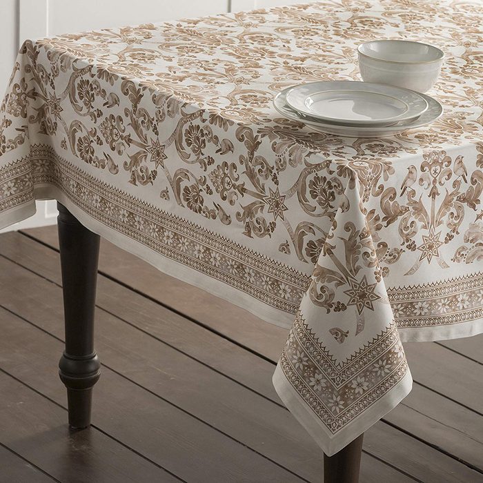 Maison d' Hermine Allure 100% Cotton Tablecloth 60 Inch by 108 Inch. Perfect for Thanksgiving and Christmas