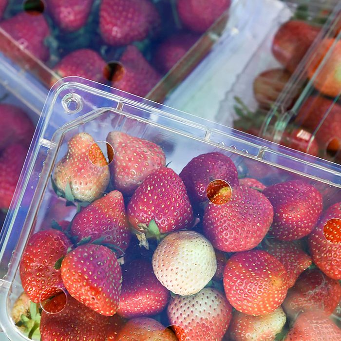 Packages of strawberries