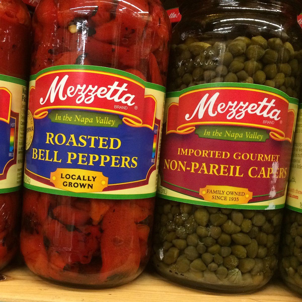 Capers and roasted red peppers at World Market