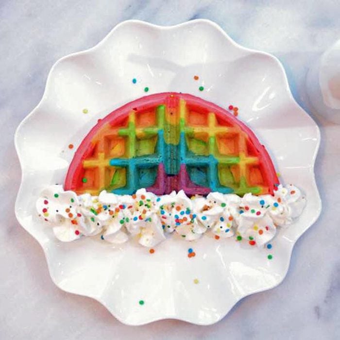 Rainbow waffles