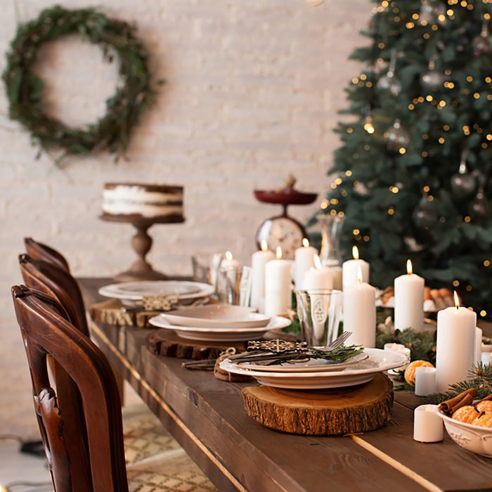 rustic christmas served table
