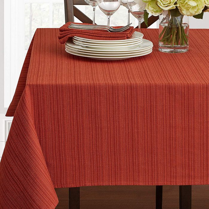 Textured Fabric Tablecloth, Bison, 60" x 104" Rectangular