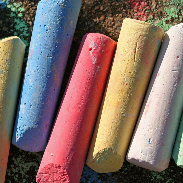 Sticks of colorful chalk