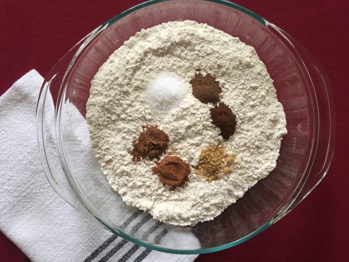 making gingerbread cookies flour with spices