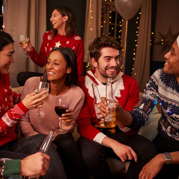 Friends In Festive Jumpers Celebrate At Christmas Party; Shutterstock ID 623112506; Job (TFH, TOH, RD, BNB, CWM, CM): TOH