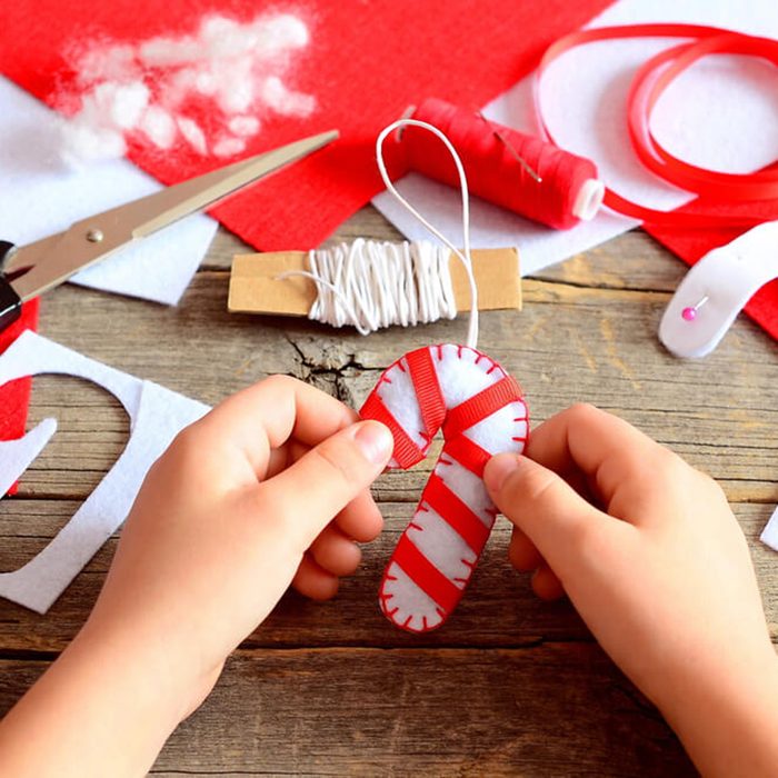 Creating a fabric candy cane