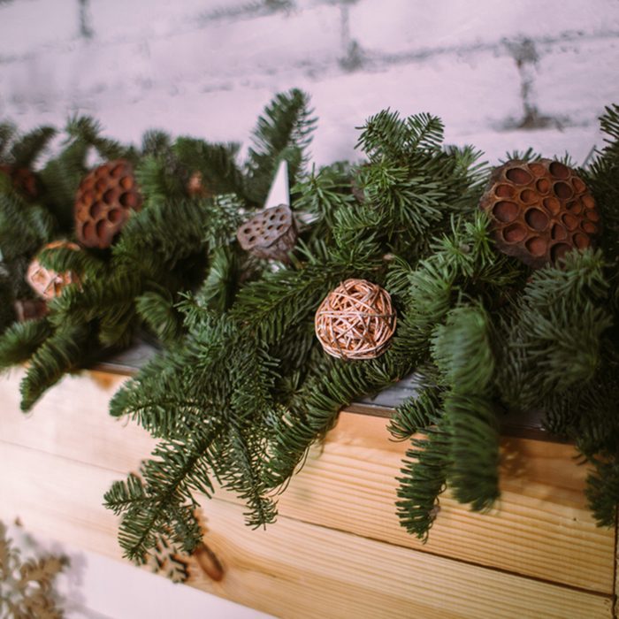 Christmas garland of pine branches.; Shutterstock ID 1218796891; Job (TFH, TOH, RD, BNB, CWM, CM): TOH