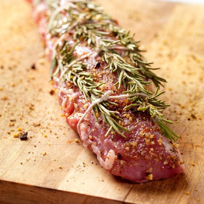 Raw Pork Tenderloin Roast With Rosemary -Photographed on Hasselblad H3-22mb Camera