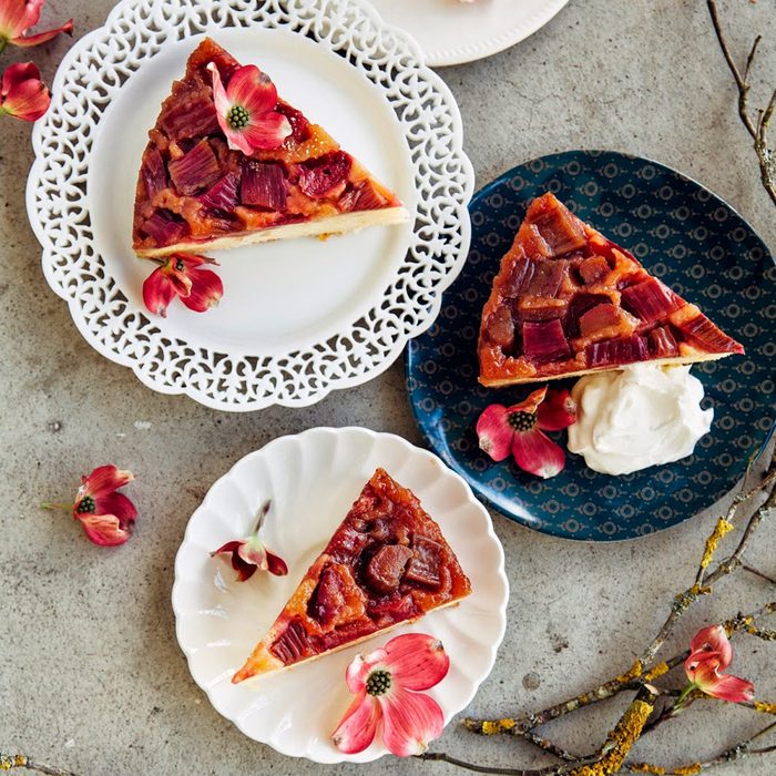 Rhubarb and Marzipan Upside Down Cake