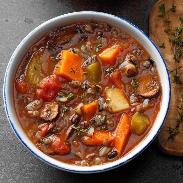 Slow-Cooked Vegetable Wild Rice Soup