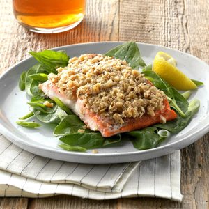 Walnut and Oat-Crusted Salmon