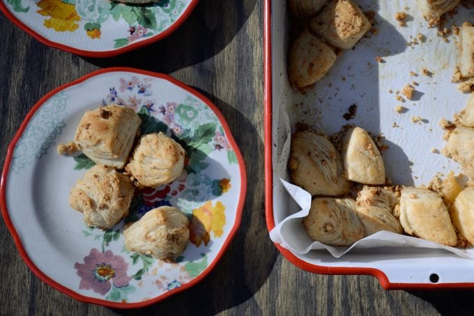 Completed biscuits on plate