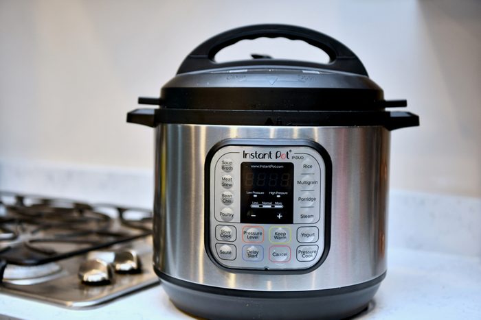 The popular instant pot in the kitchen of a home.