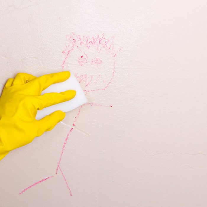 Removing crayon drawing from wall