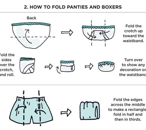 Step two for folding clothes