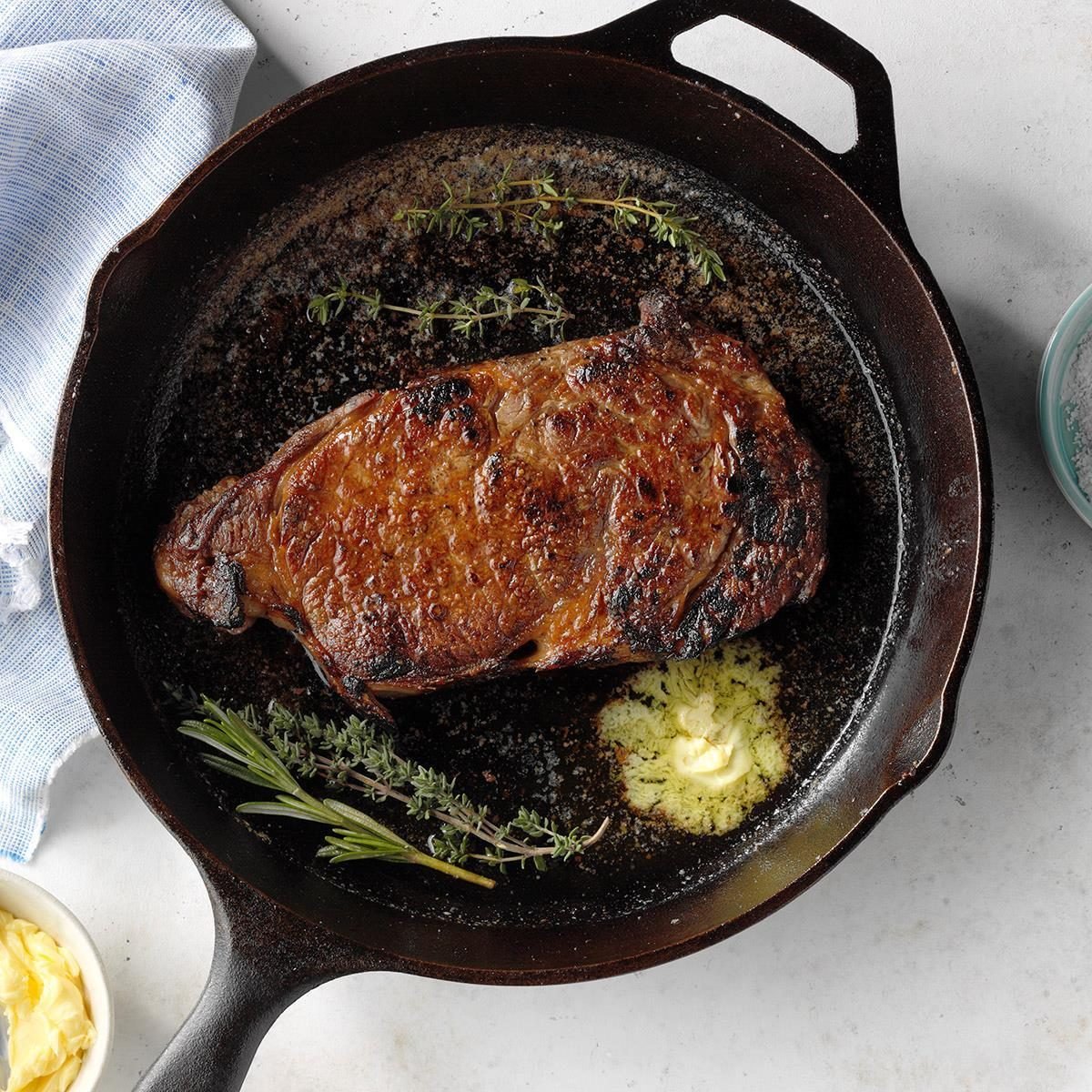 Cast-Iron Skillet Steak Recipe | Taste of Home