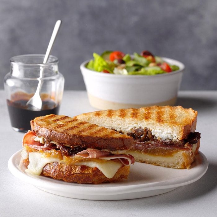 Goes with Onion Soup: Fig, Caramelized Onion and Goat Cheese Panini