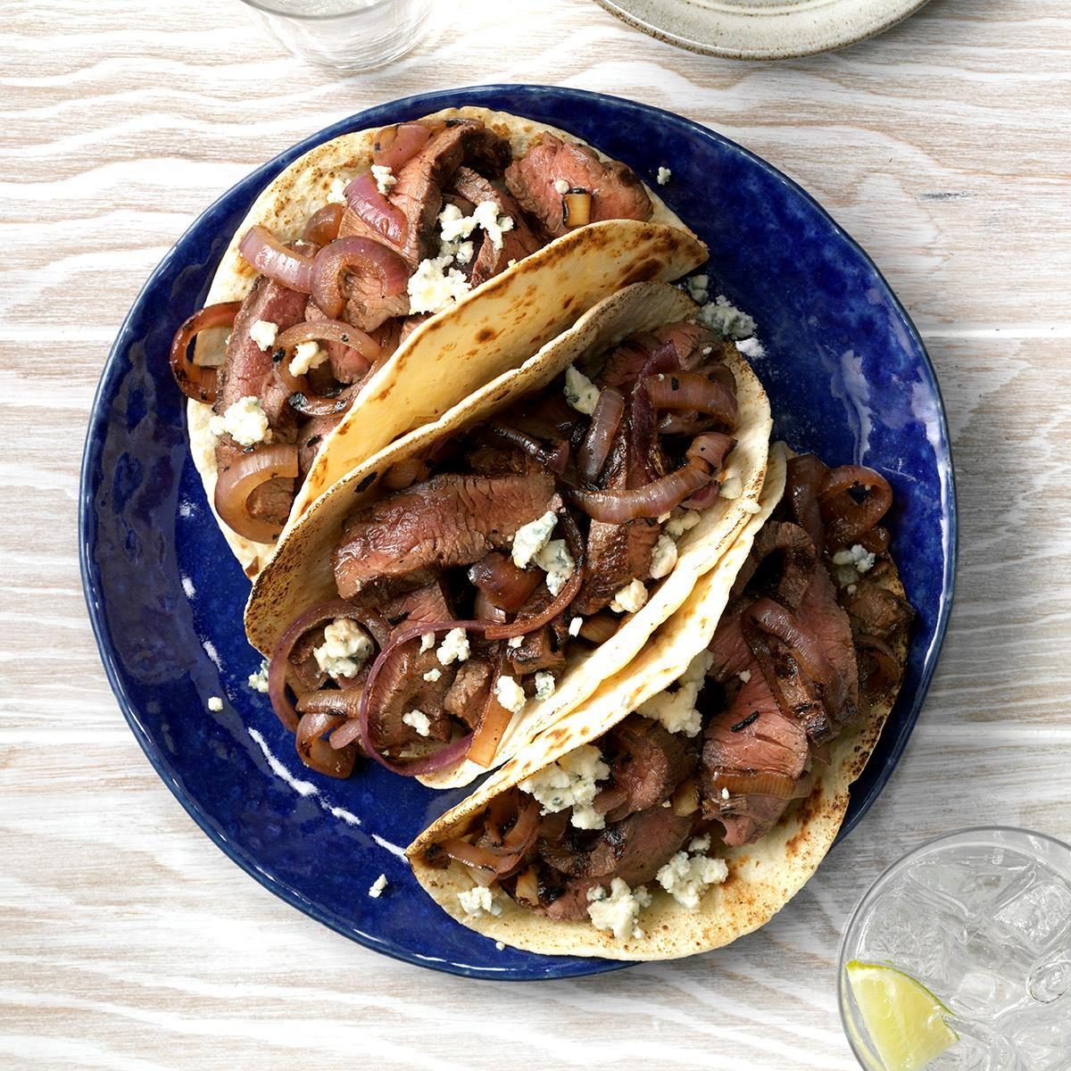 Grilled Beef and Blue Cheese Tacos