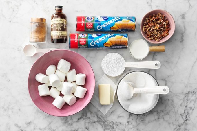 ingredients to make Resurrection rolls on a counter