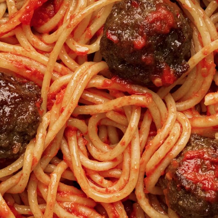 Canned spaghetti and meatballs