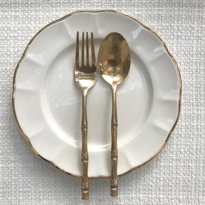 Gold plated dish and utensils