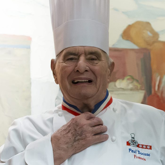 Mandatory Credit: Photo by Ian Langsdon/EPA/REX/Shutterstock (8452103v) French Chef Paul Bocuse Poses on the Premises of His Three-michelin Star Restaurant L'auberge Du Pont De Collonges in Lyon France 10 February 2016 Paul Bocuse Will Celebrate His 90th Birthday on 11 February 2016 Bocuse's Own L'auberge Du Pont De Collonges Which Lies Slightly Outside Lyon Has Been a Three-star Restaurant Since 1965 Over the Years the 90-year-old Has Opened Up a Number of Brasseries and Luxury Snack Bars His Son Jerome Lives in Florida Usa where He Runs the Restaurants at the French Pavilion in Walt Disney World's Epcot Center in Orlando France Lyon France Paul Bocuse - Feb 2016
