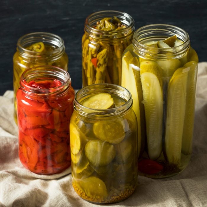 Homemade Pickled Vegetables in Jars Ready to Eat