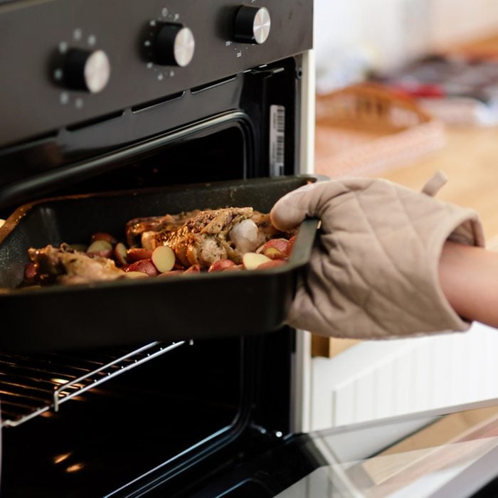 Meat and potatos being done in oven; Shutterstock ID 522490159; Job (TFH, TOH, RD, BNB, CWM, CM): TOH