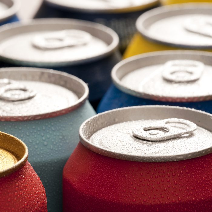 Refreshing cans of soda